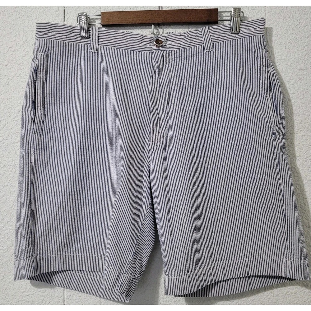 J.CREW‎ SEERSUCKER DESIGNER SHORTS BLUE WHITE SIZE 35